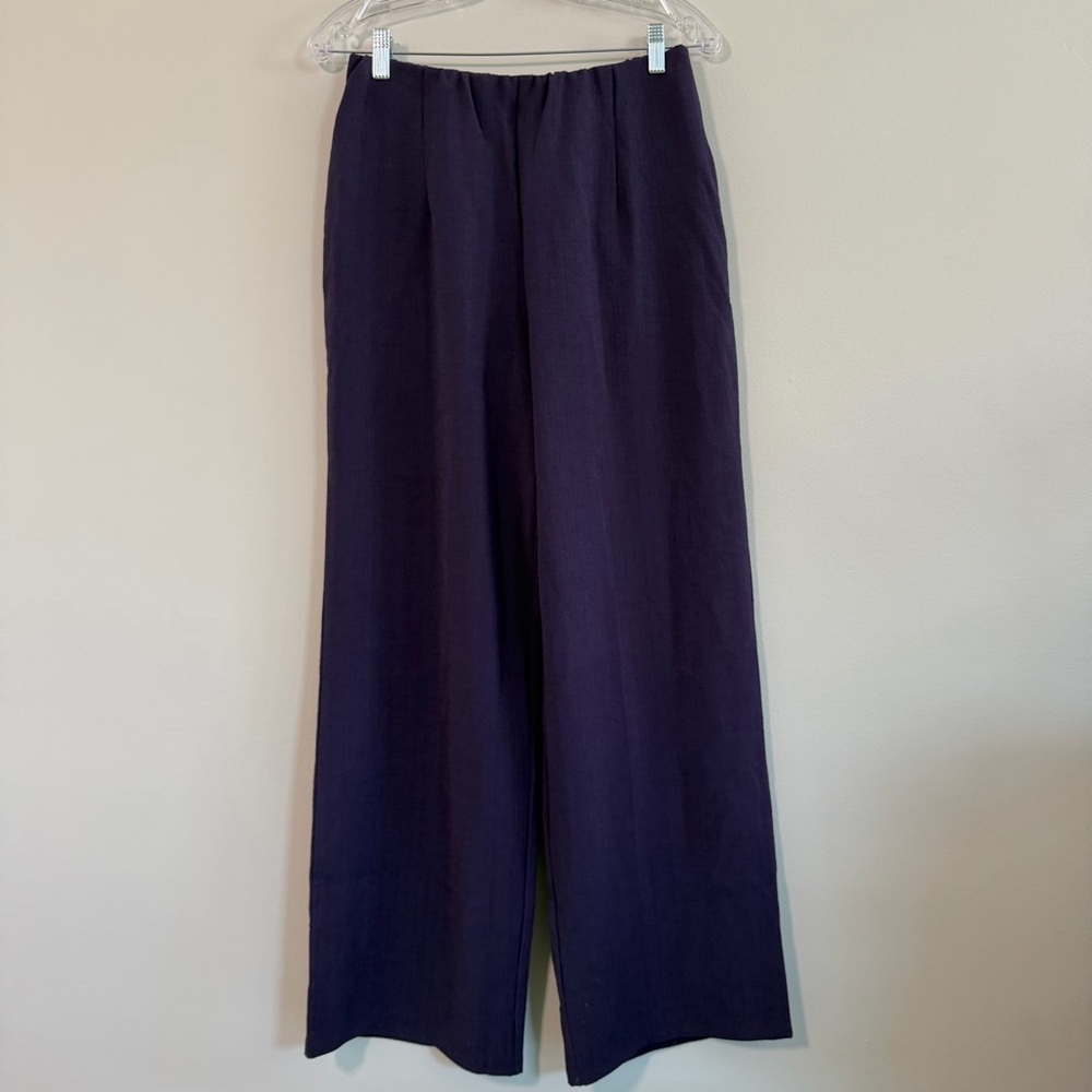 Susan Graver QVC NWT Purple Wide Leg Summer Pants Medium